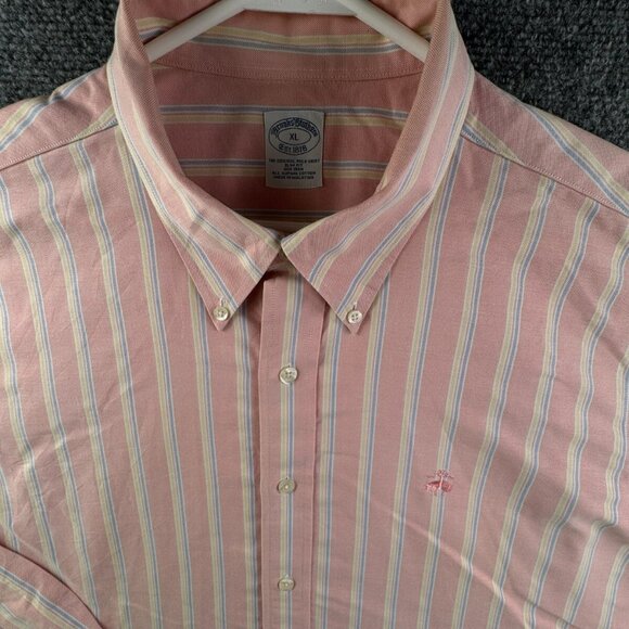 Brooks Brothers Cotton Button Up Long Sleeve Men XL Striped Slim Fit Colorful - Picture 1 of 16